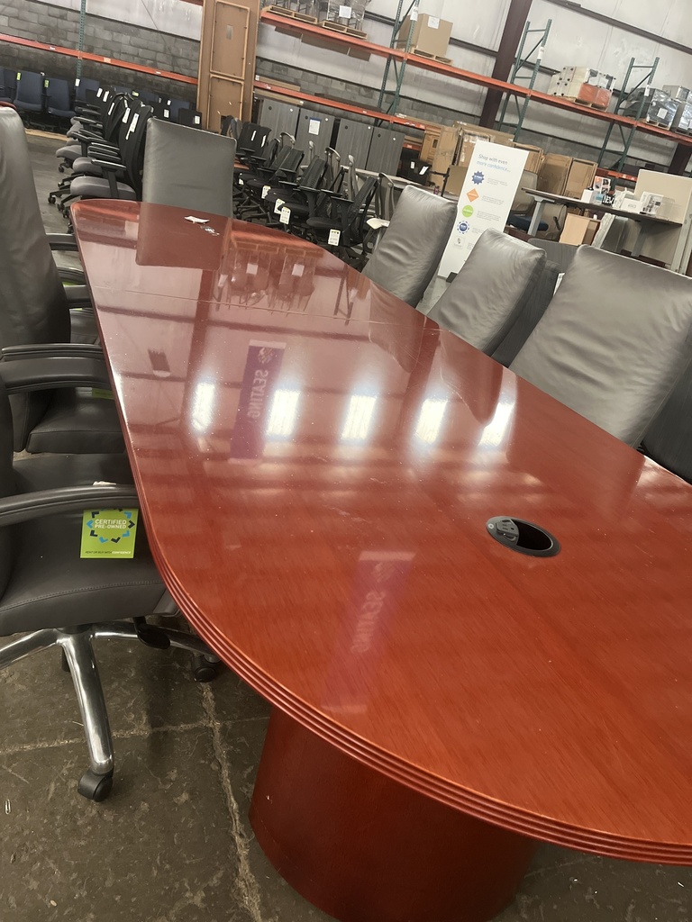 12ft Cherry Conference Table Powered