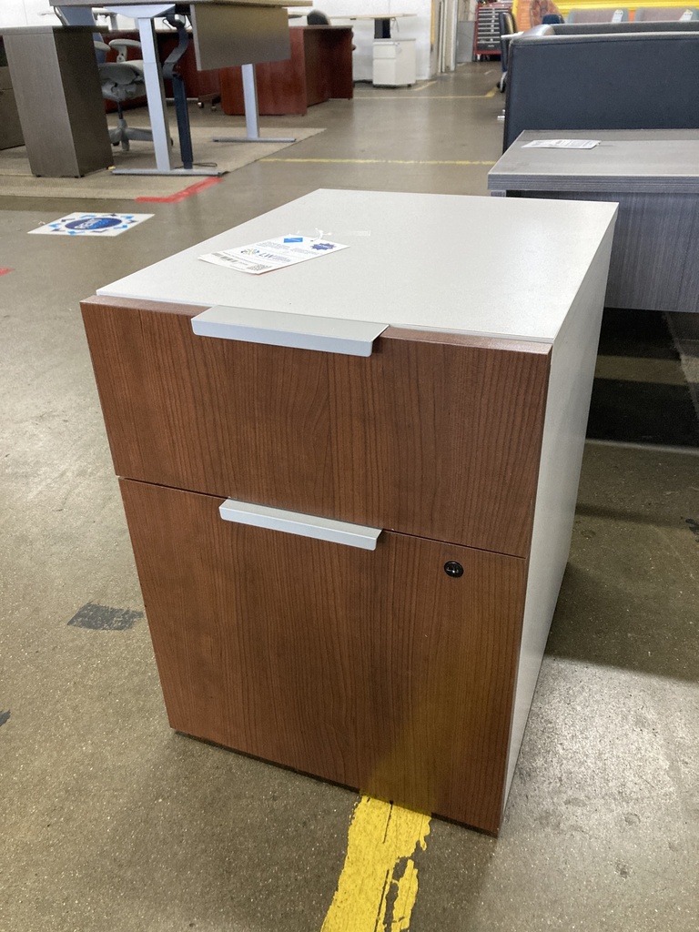 Mobile Box / File  ( White with Walnut Drawer Fronts )