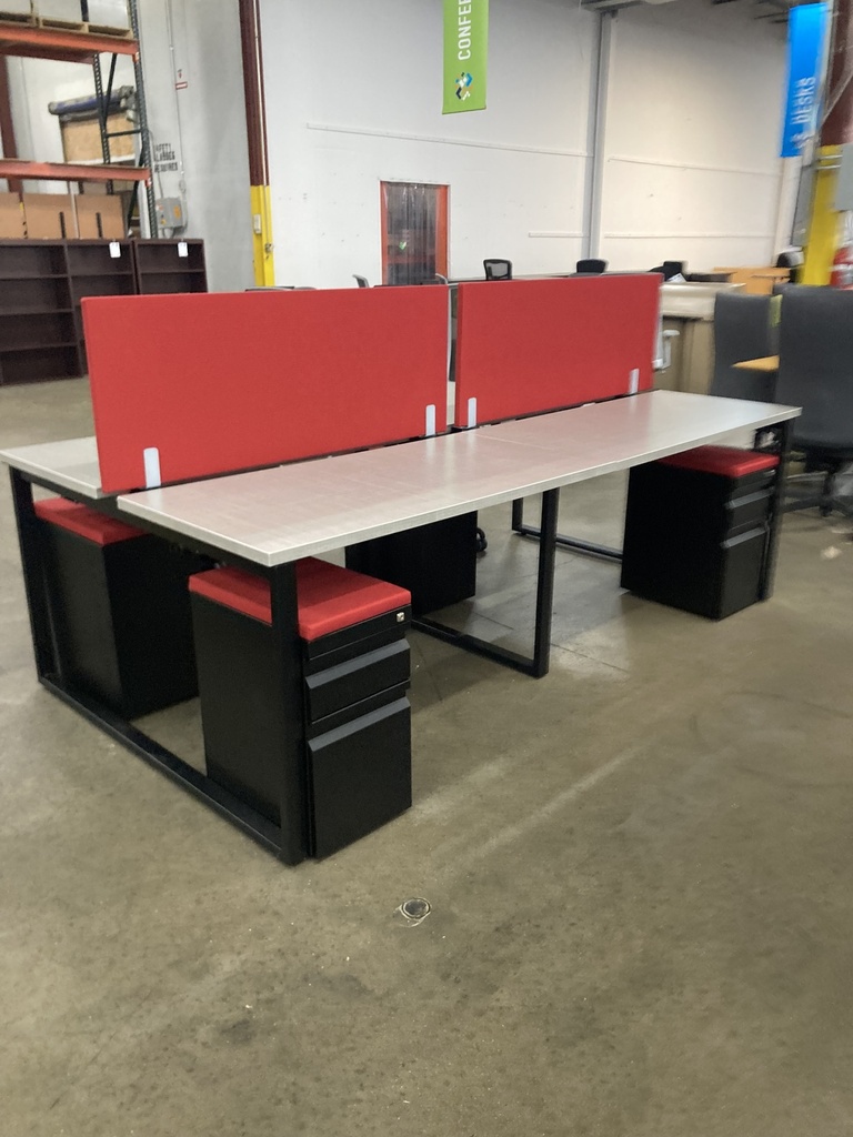 96"x 54" (4) Pod Benching system with (4) Mobile BF File