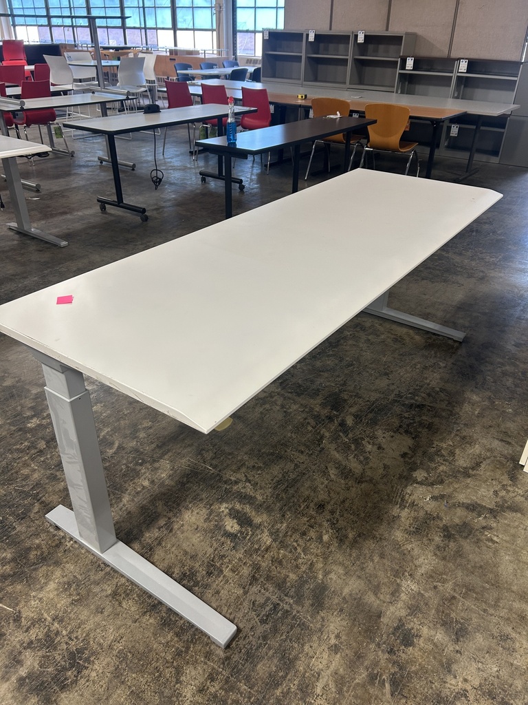 Herman Miller Renew 30"x 82" Sit to Stand -White w/Silver C-Foot Base 