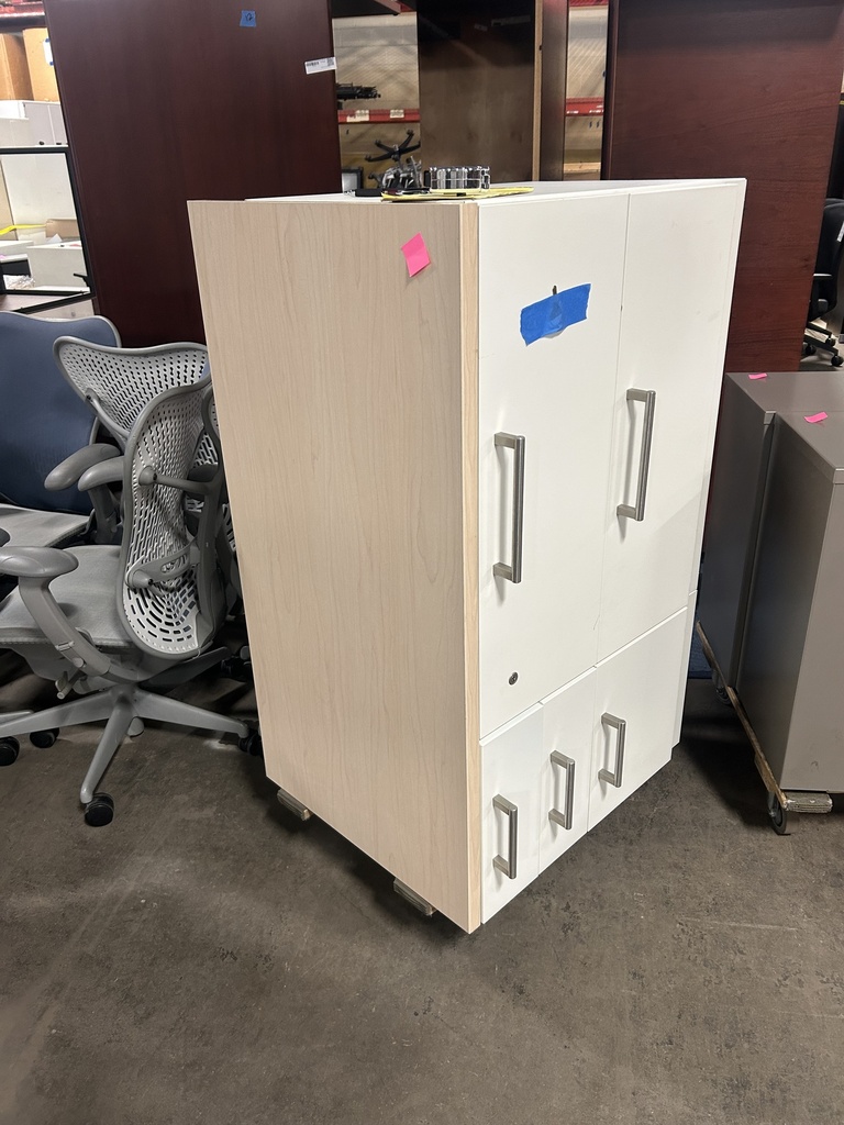 Steelcase 24"x 45" BBF/2 Drawer Lateral Combo - White w/Light Oak Top