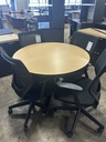42" Hon Round Table - Blonde Top/Black Base