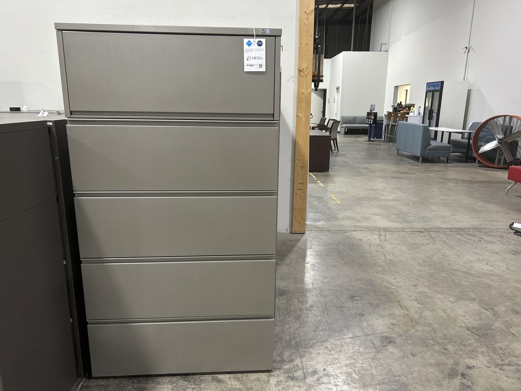 Herman Miller 36" (5) Drawer Filing Cabinet - Silver