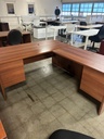 66" x 30" x 78" RH L Desk -Dbl Ped- Cherry