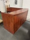 30" x 72" Reception Desk w/Transaction Top  & LH Return- Single Ped BBF - Cherry (AS IS)