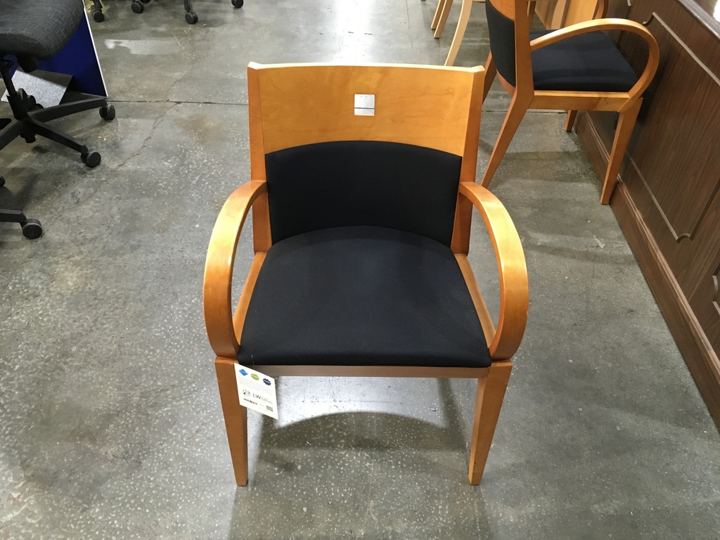 SIde Chairs Black Seat light Cherry wood