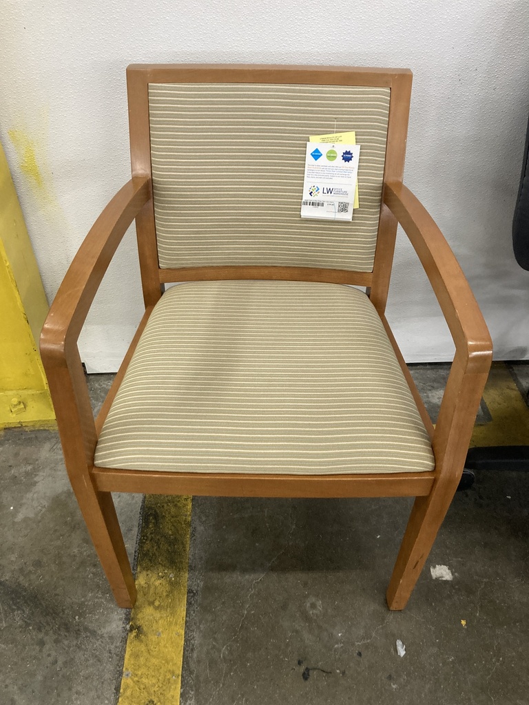 Maple Frame w/blue Stripe Fabric Side Chairs   