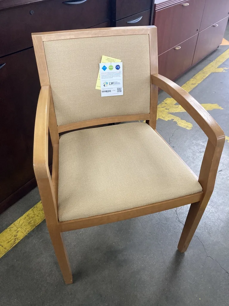 Maple Frame Tweed Fabric Side Chairs     