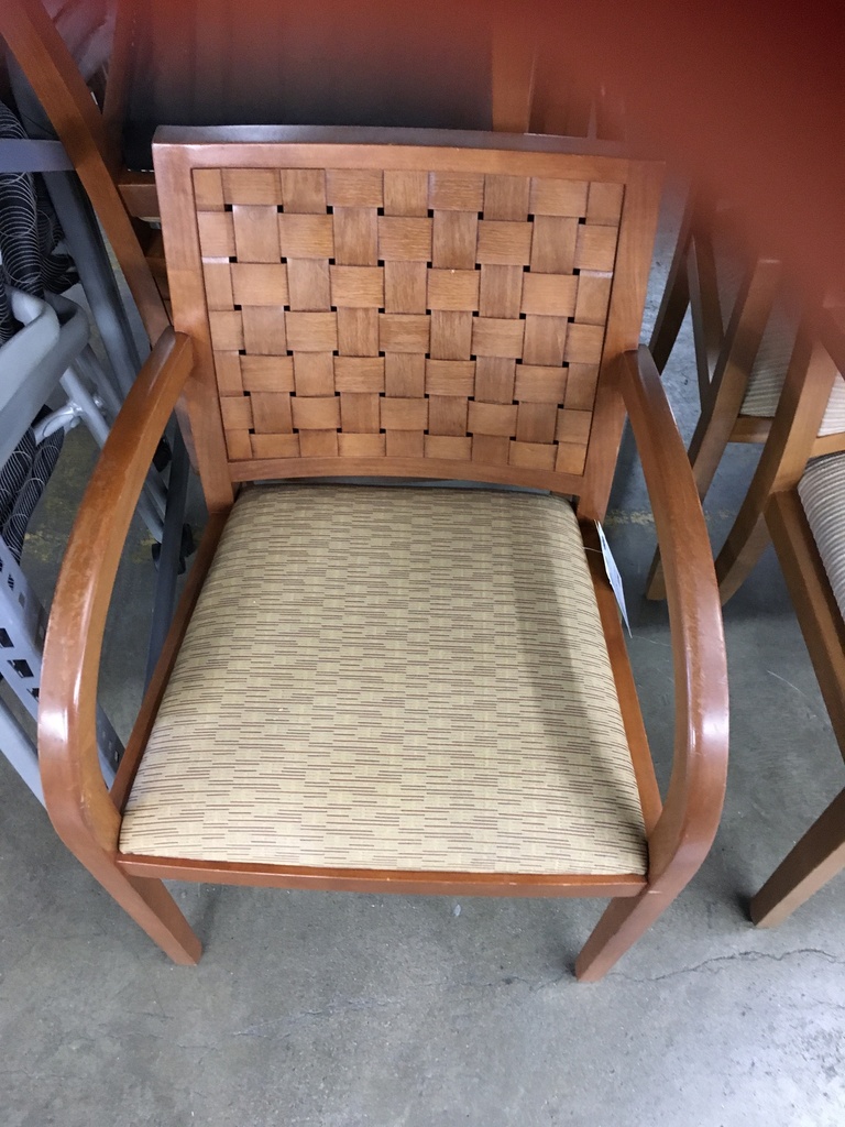 Maple Frame w/Wood mesh back Fabric Side Chairs       