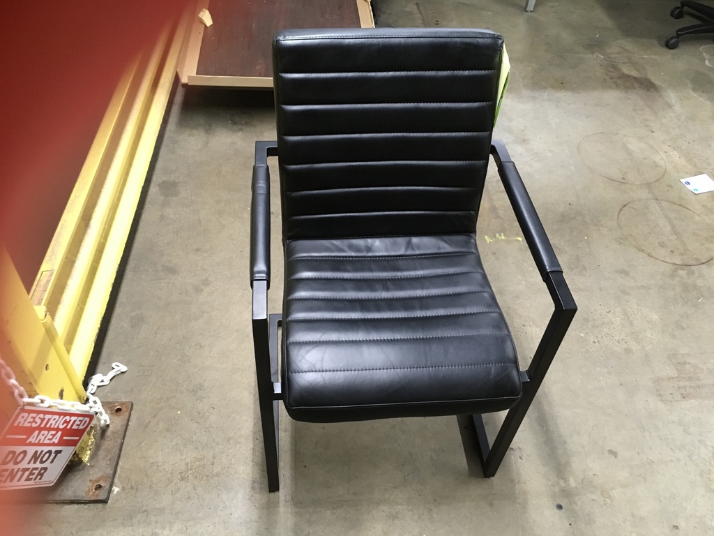 Black vinyl side chair 