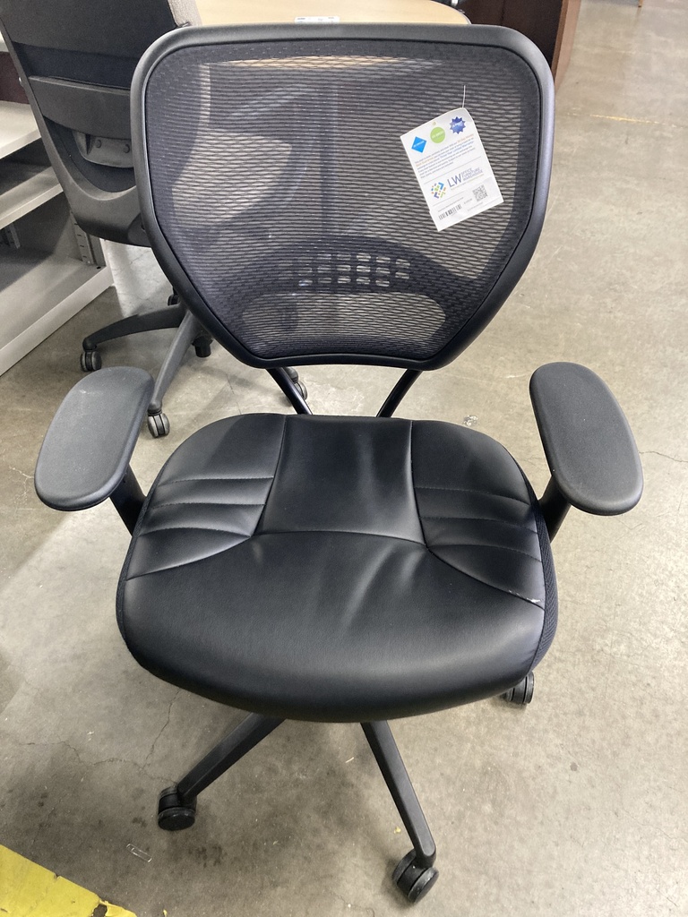Mesh Back, Black Vinyl Seat Task Chair  