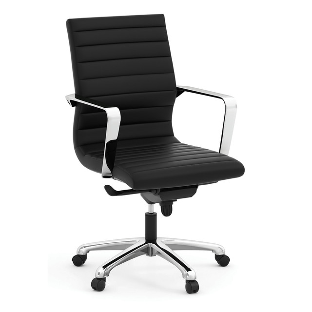  Mid Back Chair with Chrome Frame-Black 