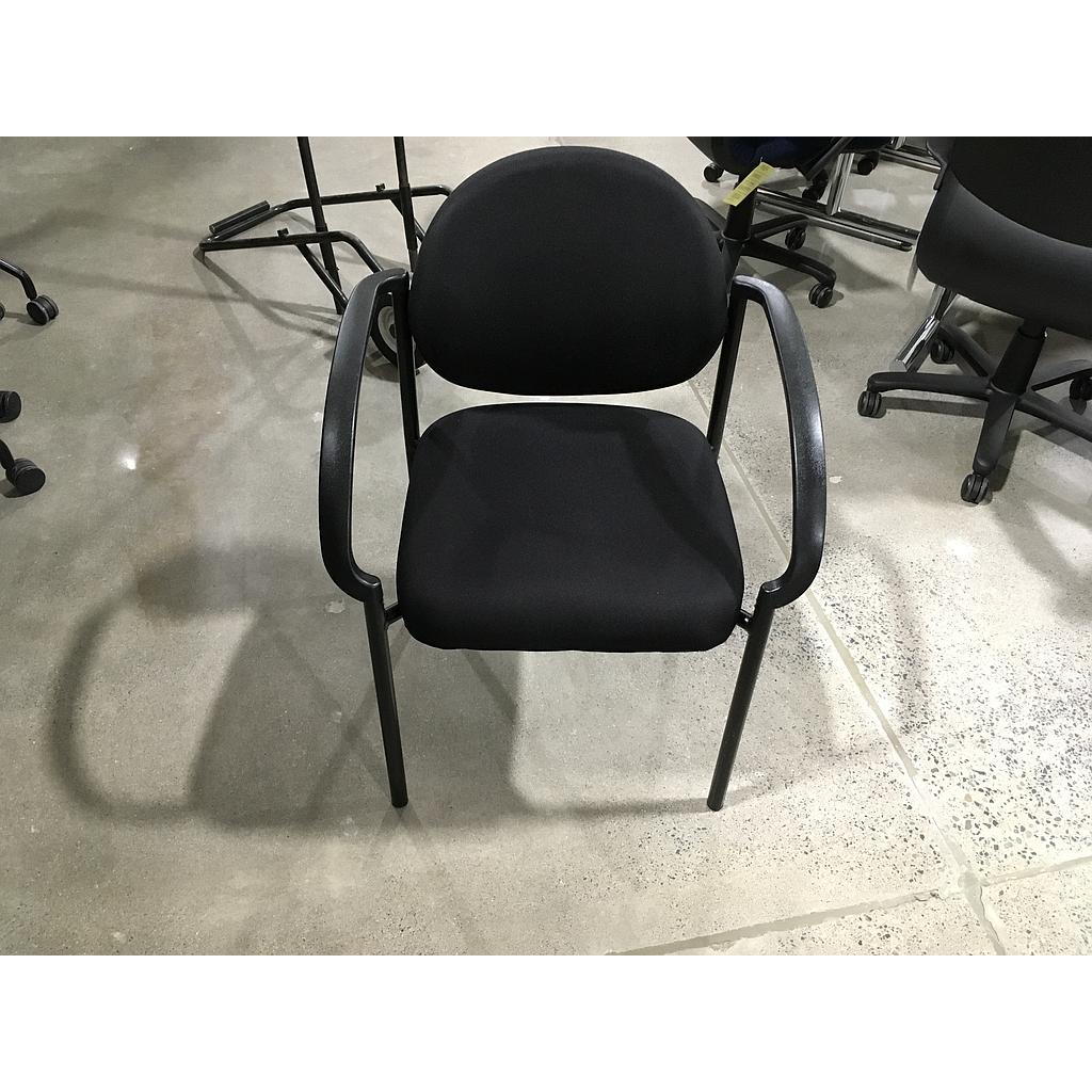 Black Cloth Stack Chair with arms 