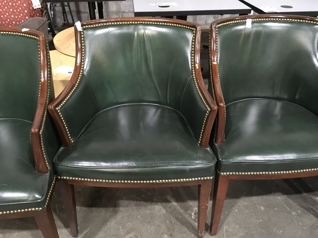 Green Leather Side Chair