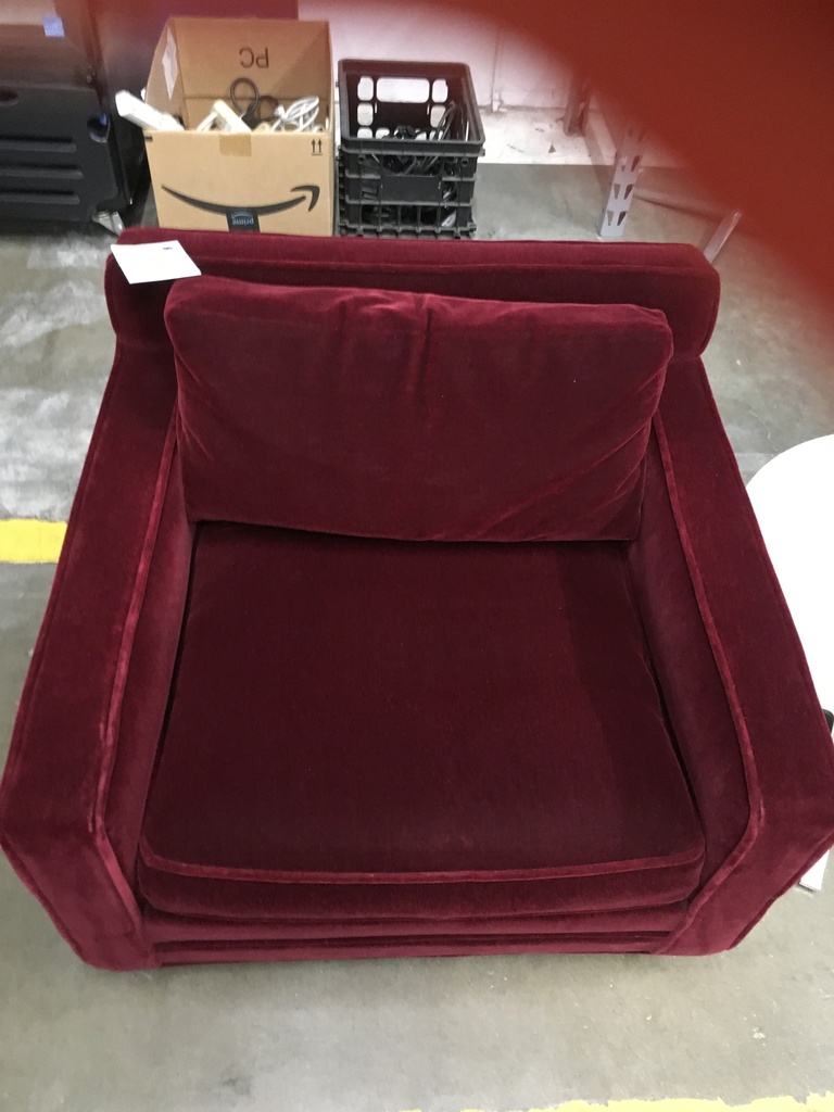 Maroon Velvet Club Chair 