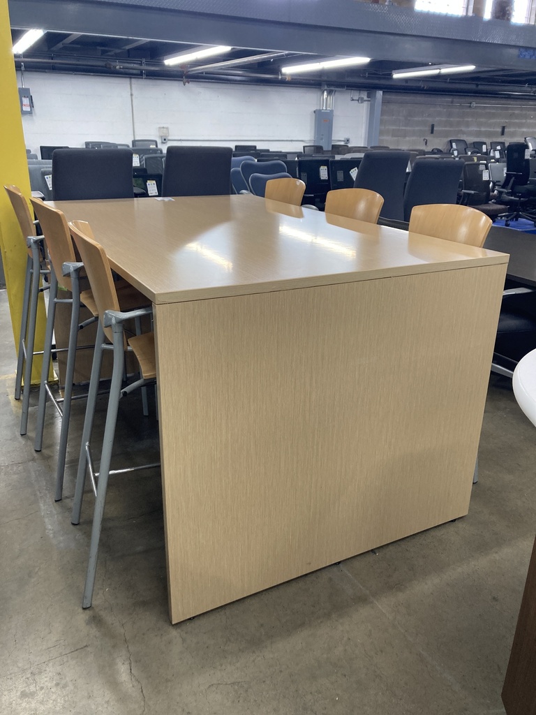 48" x 78"x41 1/2" tall maple huddle table 