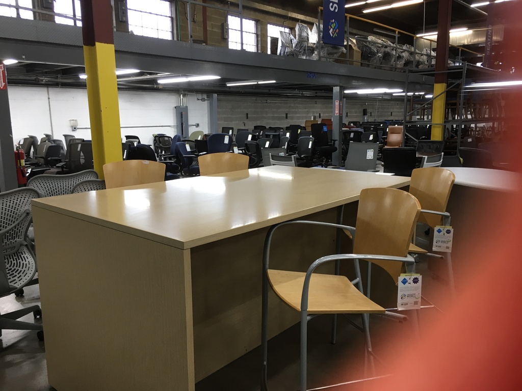 48" x 78"x41 1/2" tall maple huddle table 