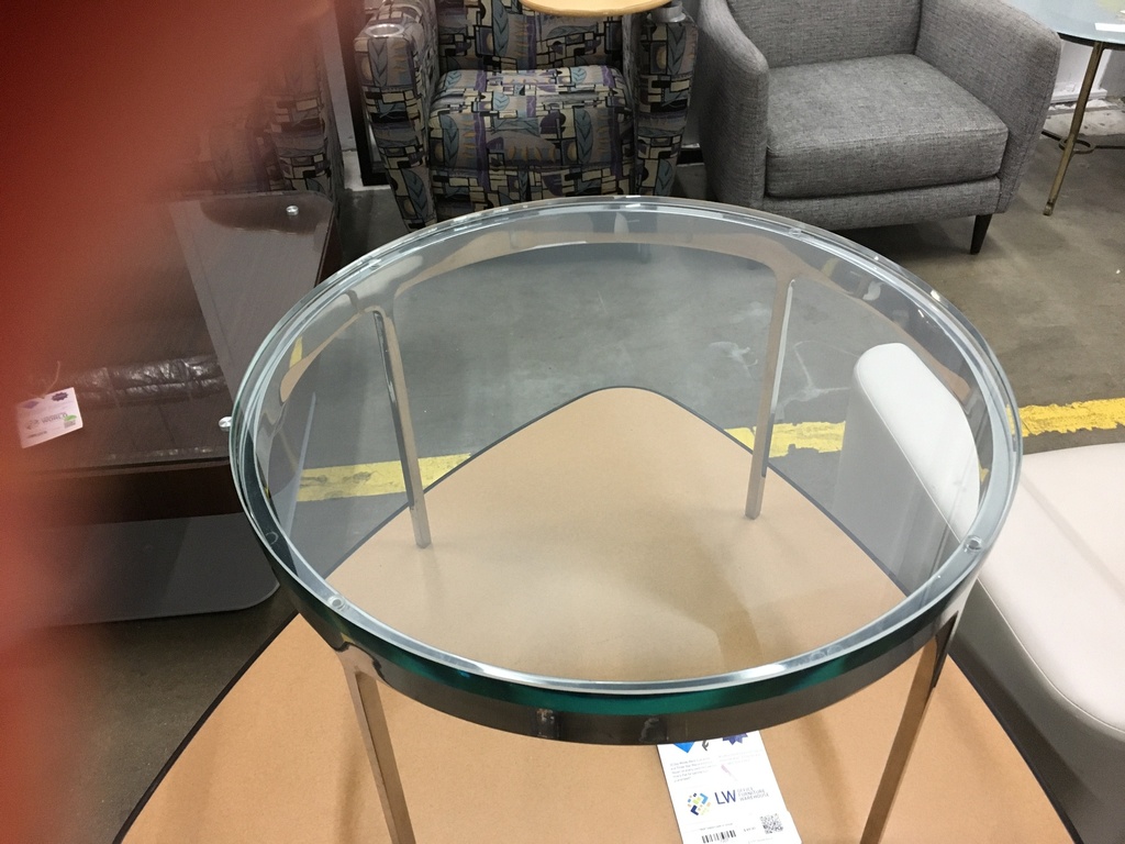 16" glass side table 