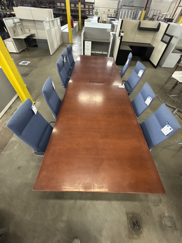 14'x 4'6" Powered Conferece Table (Veneer) Cherry