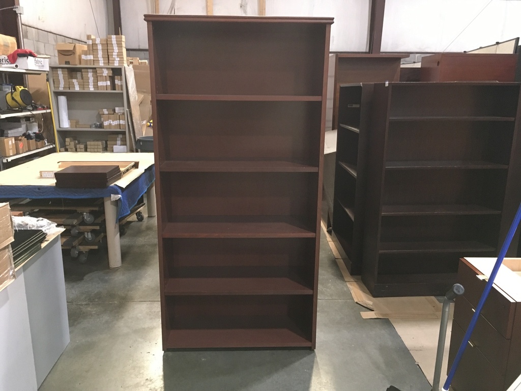 5 Shelf Mahogany Bookshelf 36"x72"