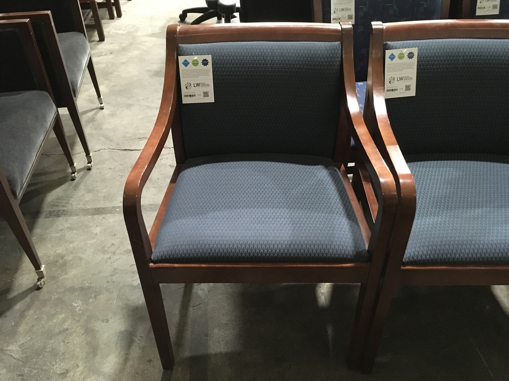 Blue Teardrop Print Side Chair