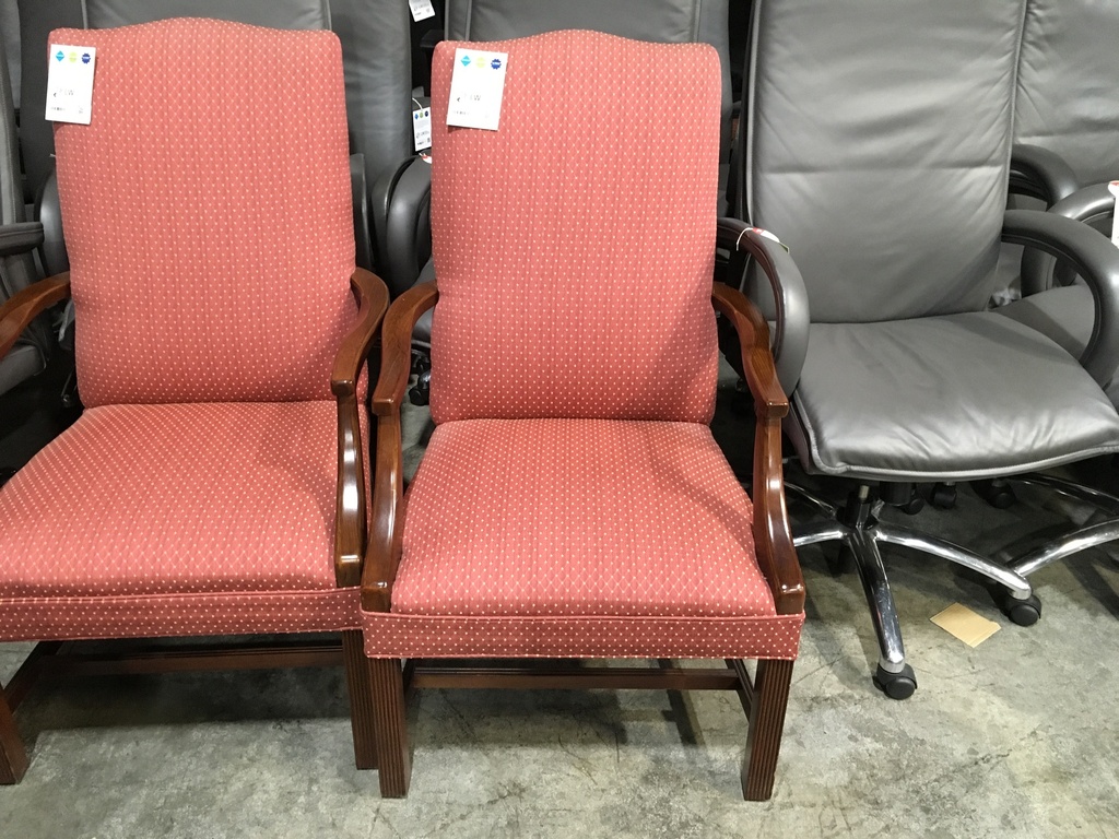 Red Print High Back Side Chair