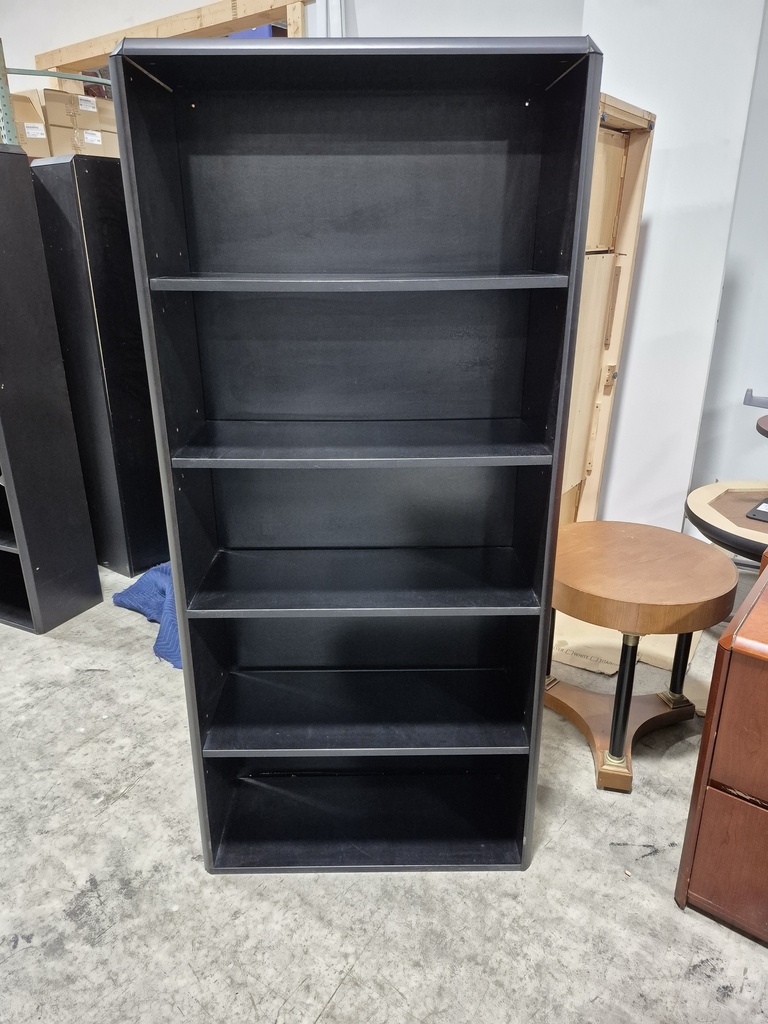 33x72 Black (5) Shelf Bookcase 