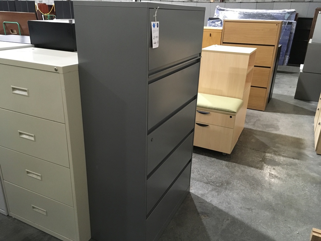 5 Drawer Lateral File Light Grey 36"