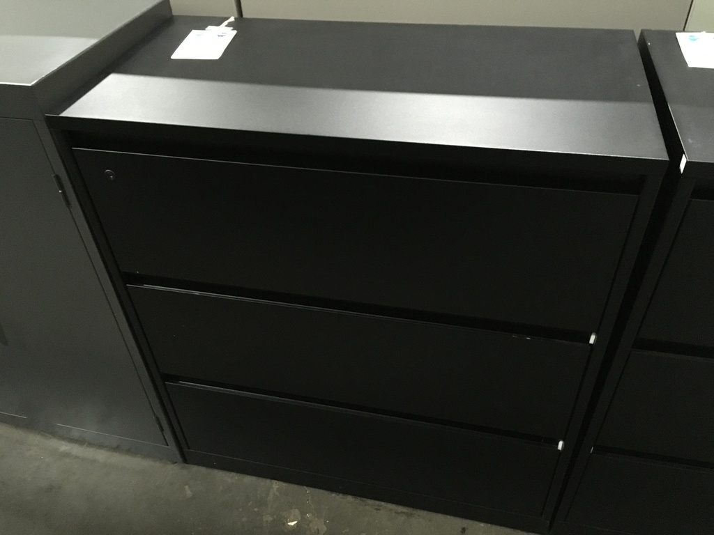 3 Drawer Lateral File Black 36"