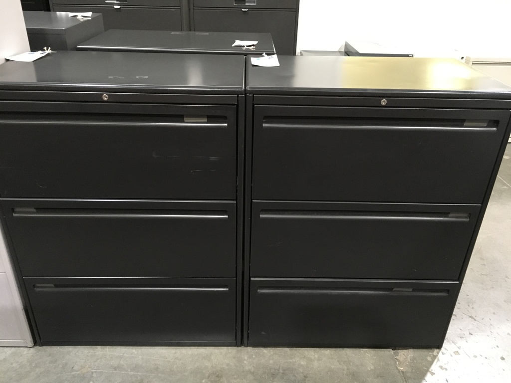 3 Drawer Lateral File Black 30"