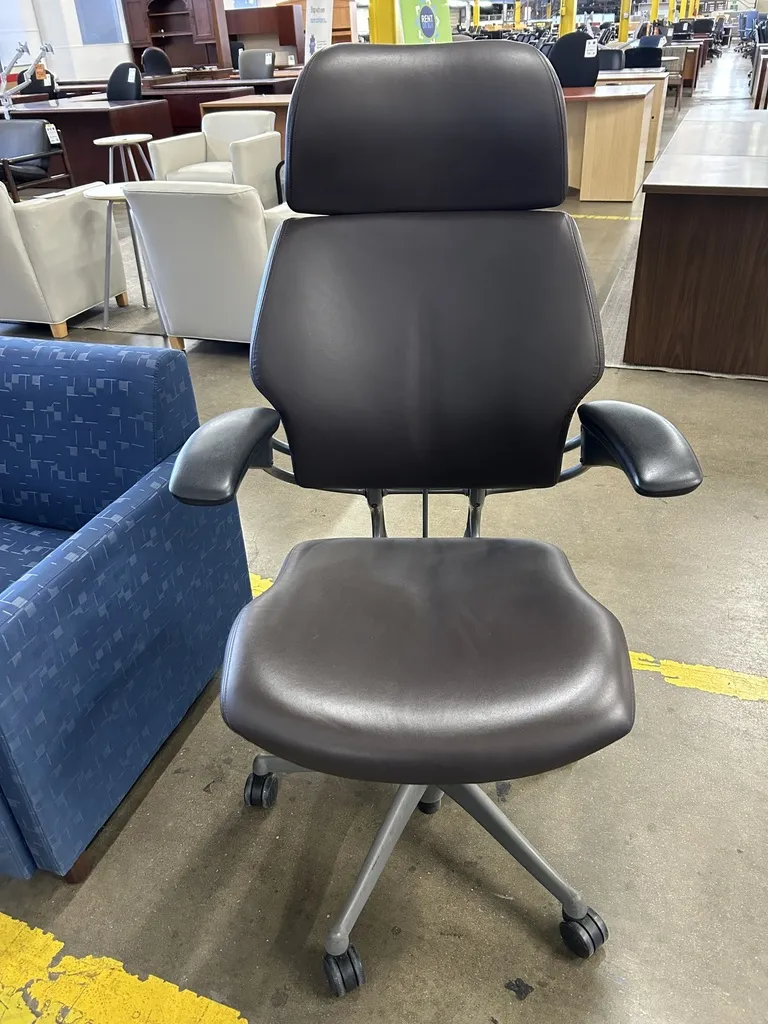 Freedom Chair with Headrest by Humanscale   BROWN LEATHER