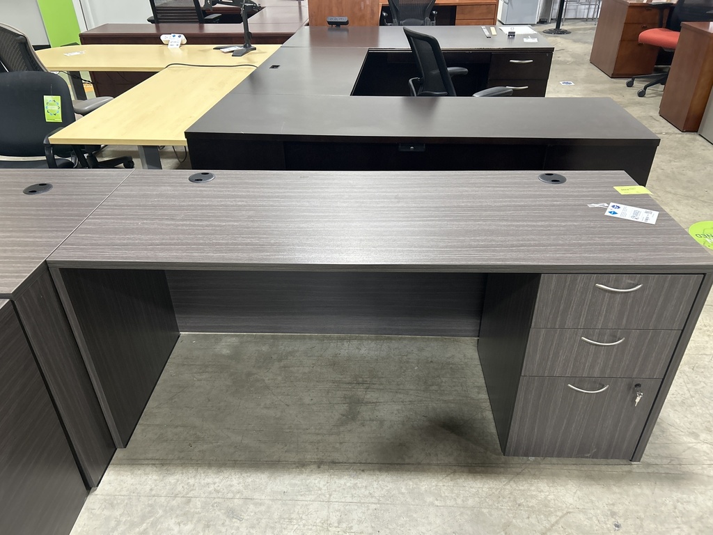 24x66 Desk, Sgl Ped Grey