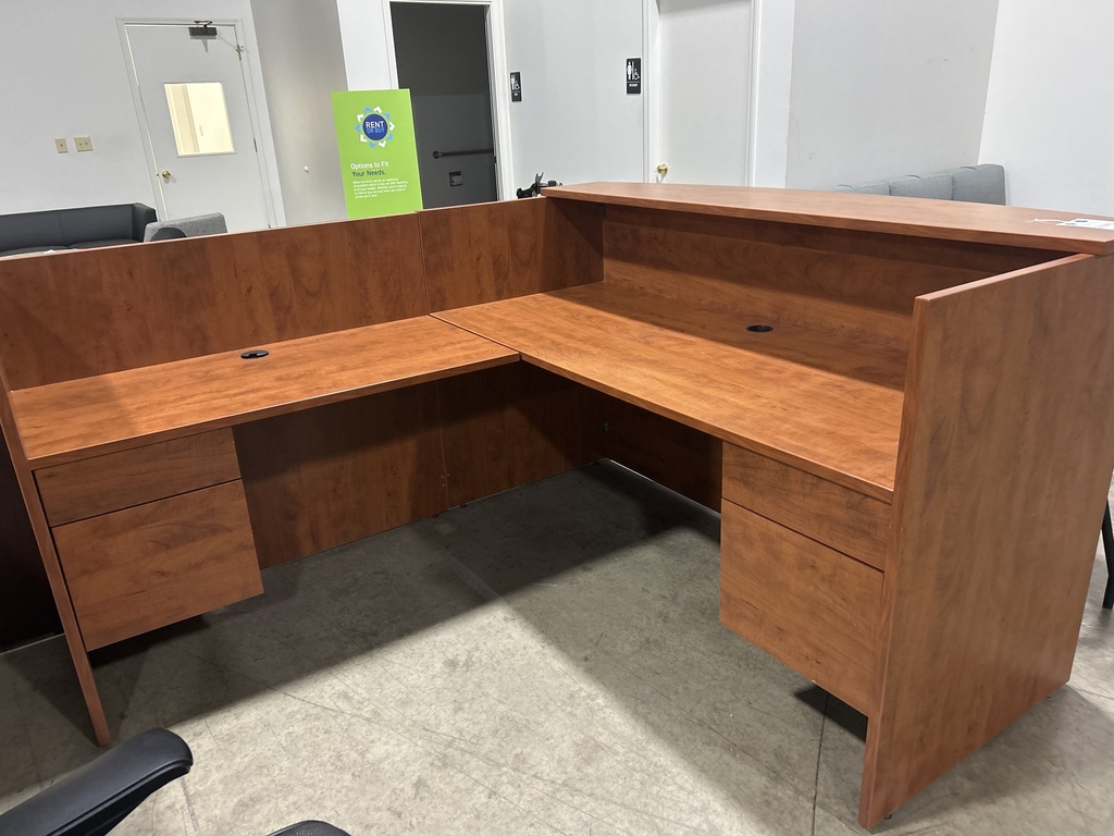 72x84" L Shape Reception Desk -Cherry