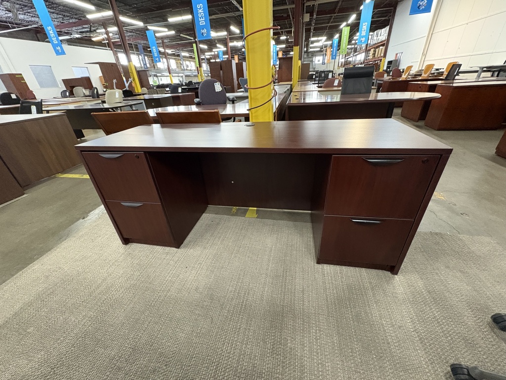 24"X72" Double Pedestal Credenza (Mahogany)