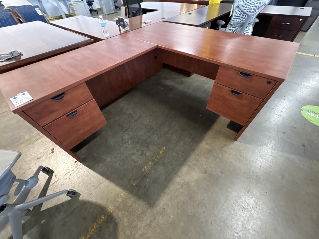 30x66 L-Desk (LH) Double Ped (Cherry)