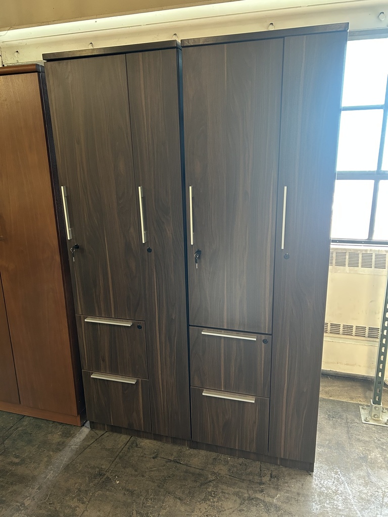 RH 76"h x 24"w File/Storage Combo w/ Closet - Walnut