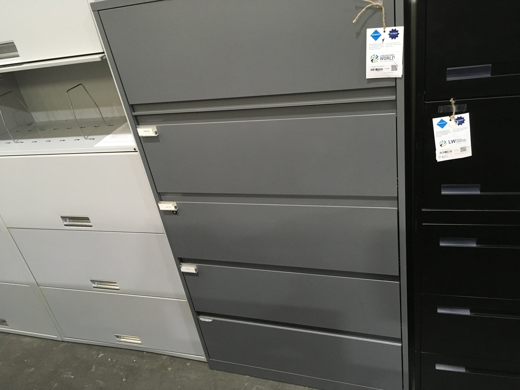 5Drawer Flip Top File Cabinet Grey