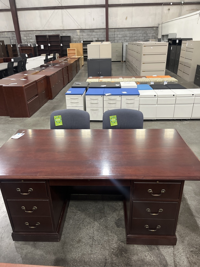 36x72 Double Ped Traditional Desk