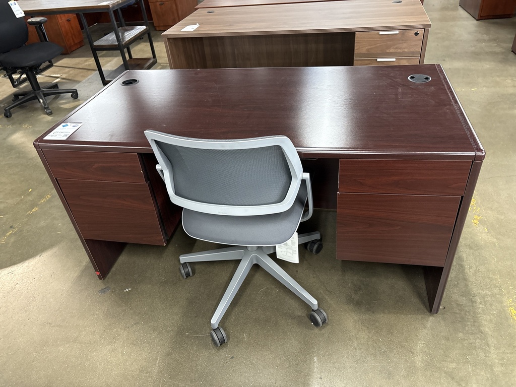 Hon 30x60 Double Ped Desk (Mahogany)