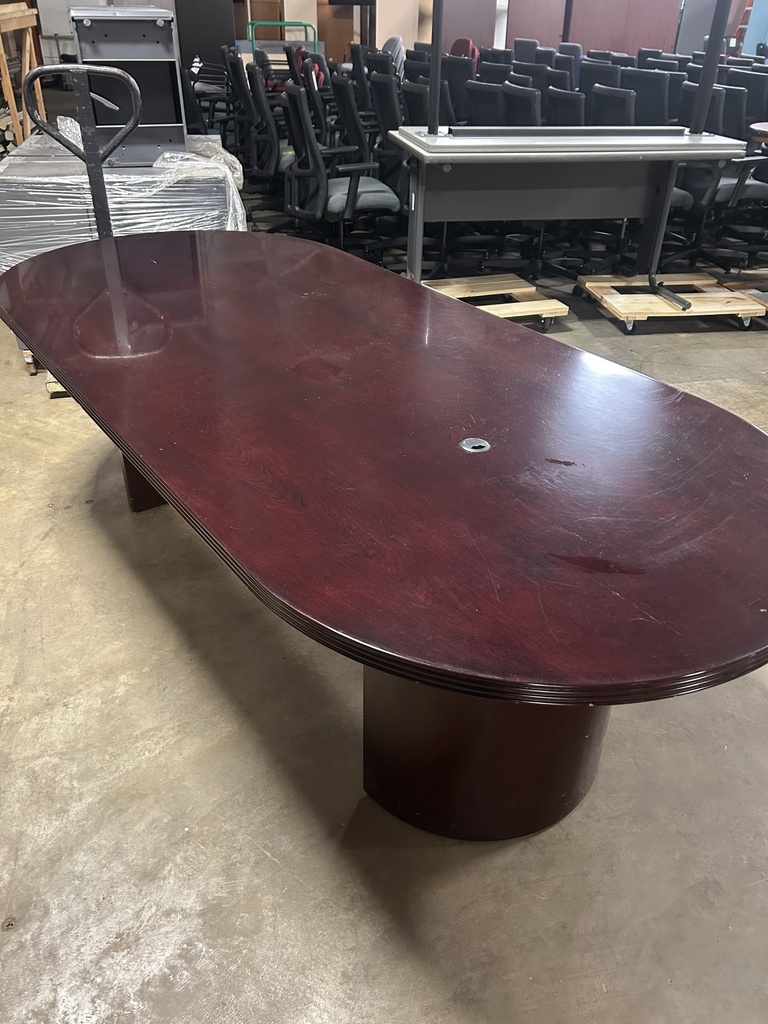 8'x3.5' Racetrack Conference Table - Mahogany - AS IS