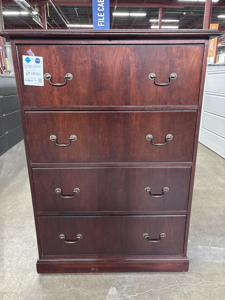 4 Drawer Traditional Lateral File (Mahogany)