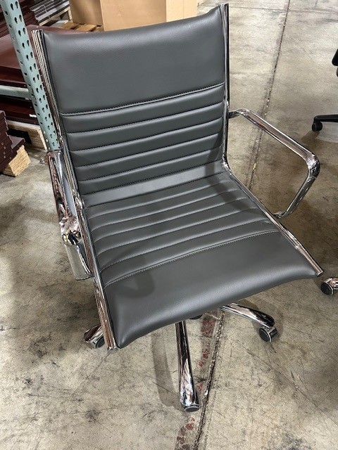 Conference Chairs- Chrome and Gray Vinyl