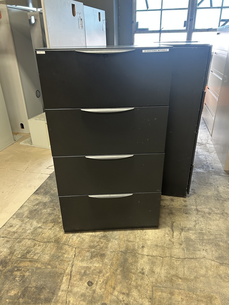 30" Haworth 4-Drawer Lateral - Charcoal