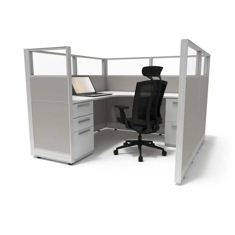Euroline - Sunline 6x6 Workstation - 53" Tall Panels No glass and one BBF (call for pricing and variation)
