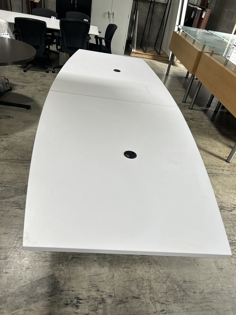 10ft Boat Shape Conference Table - White 