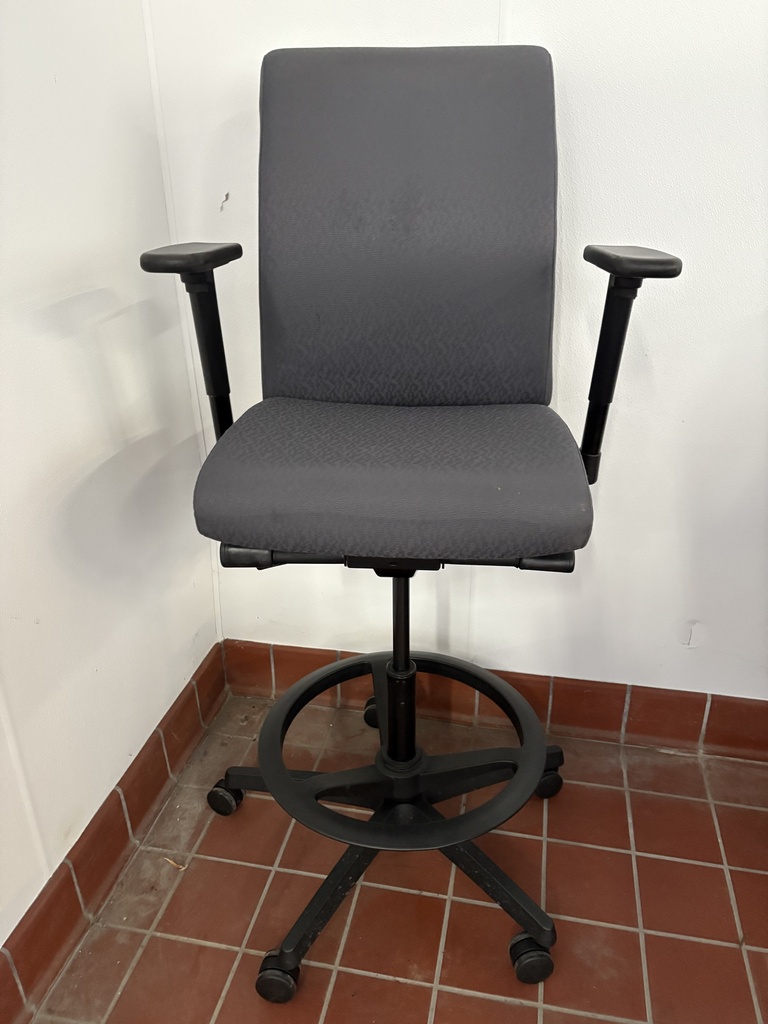 Hon Ignition Task Stool, Charcoal fabric chair with arms, Black frame