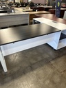 goSIT LH L Desk w/Power & Modesty Panel - Gray & White 