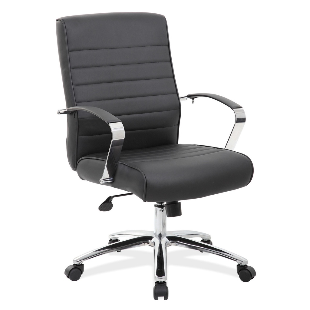 COE OfficeSource | Studio | Mid Back Chair with Chrome Frame - Black 