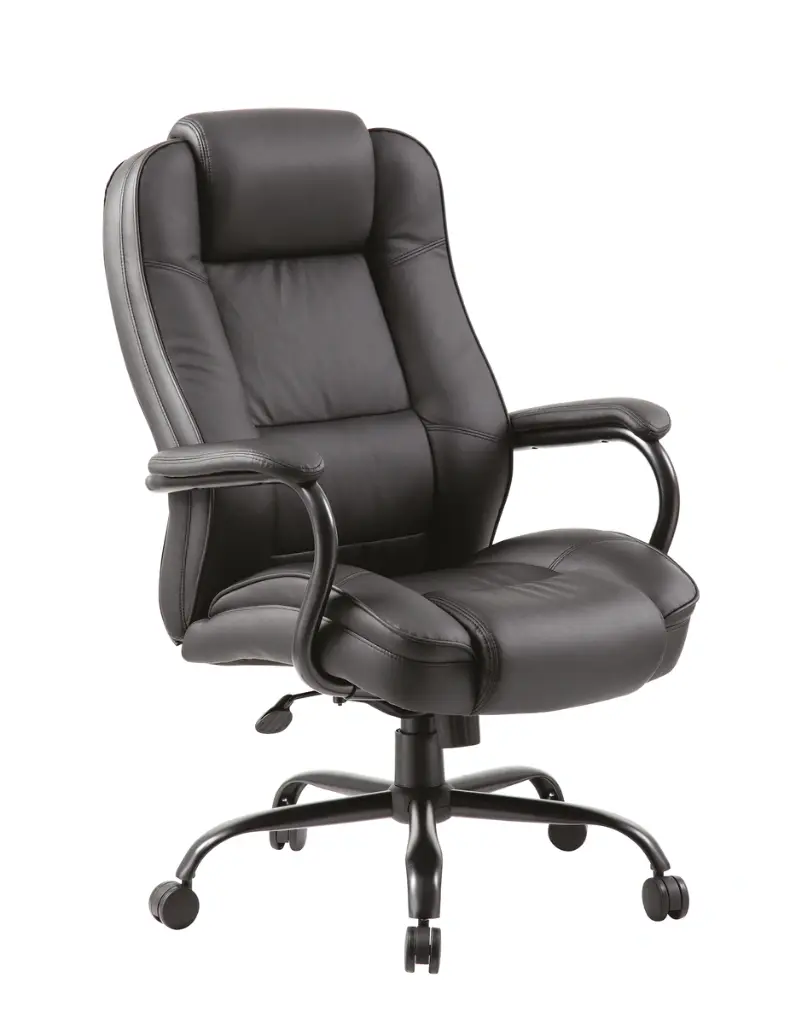 BIG & TALL EXECUTIVE CHAIR BLACK LEATHERPLUS/BLACK
