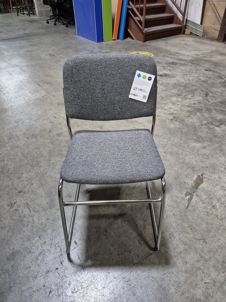 Sled Base Grey Fabric Guest Chair